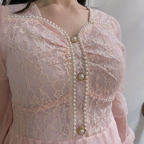 Pink Midi Princess Dress Tulle - Picture 5 of 7